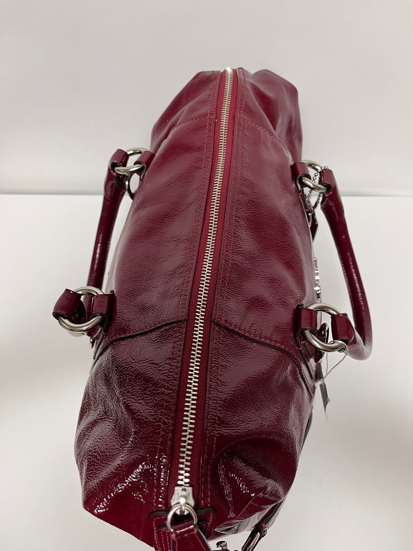 Coach Handbag Dark Red Ashley Patent Leather Satchel 2011