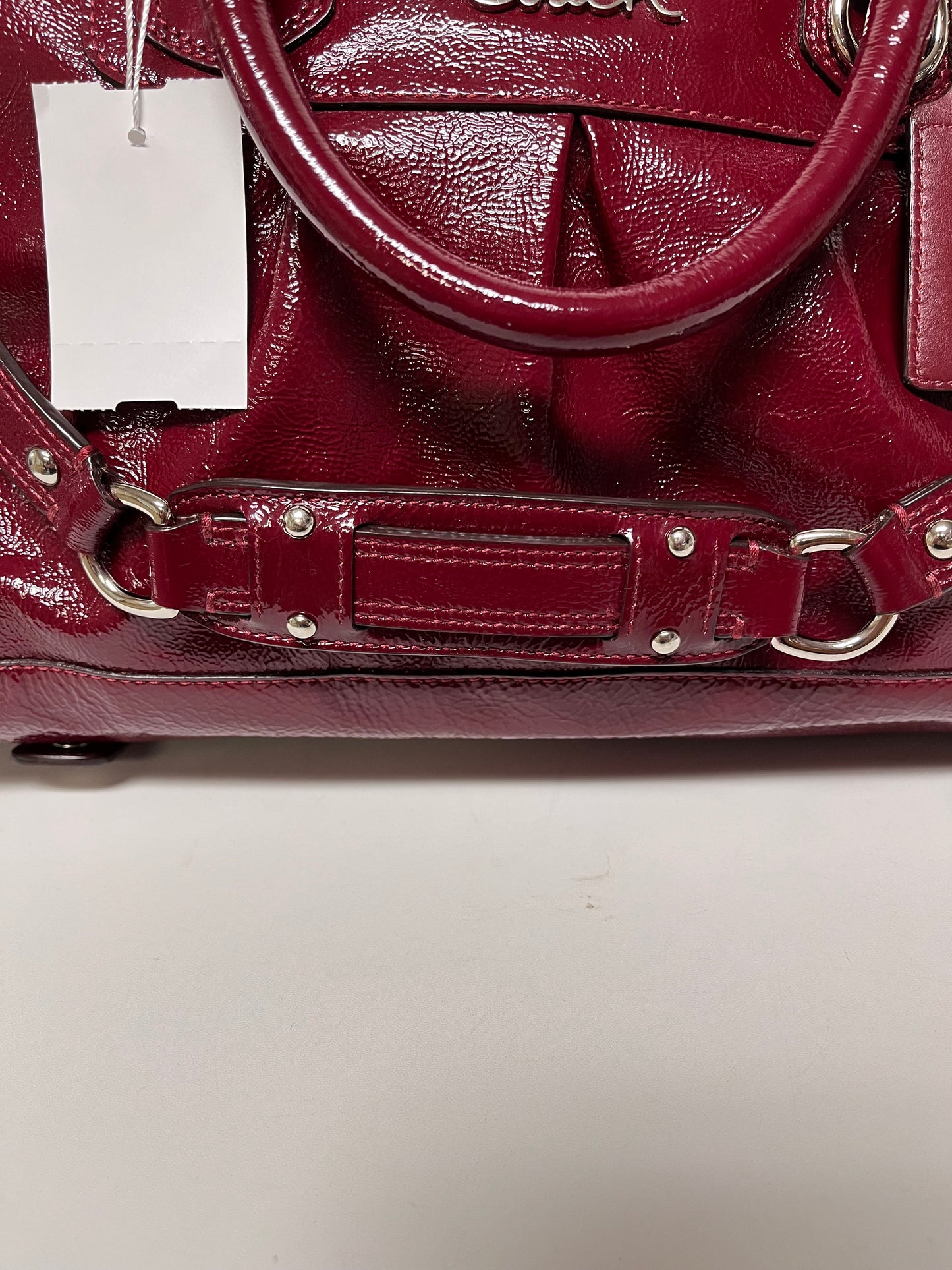 Coach Handbag Dark Red Ashley Patent Leather Satchel 2011