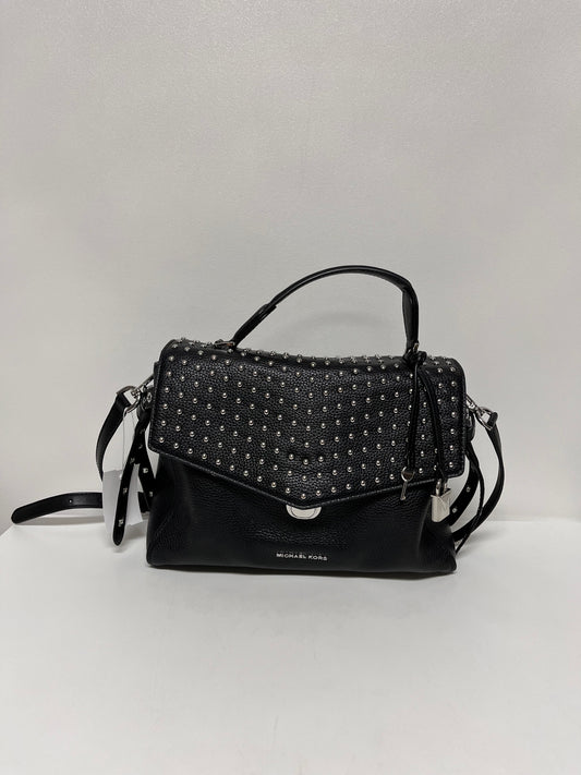Michael Kors Handbag Black & Silver Bristol Satchel Dome Studs Medium