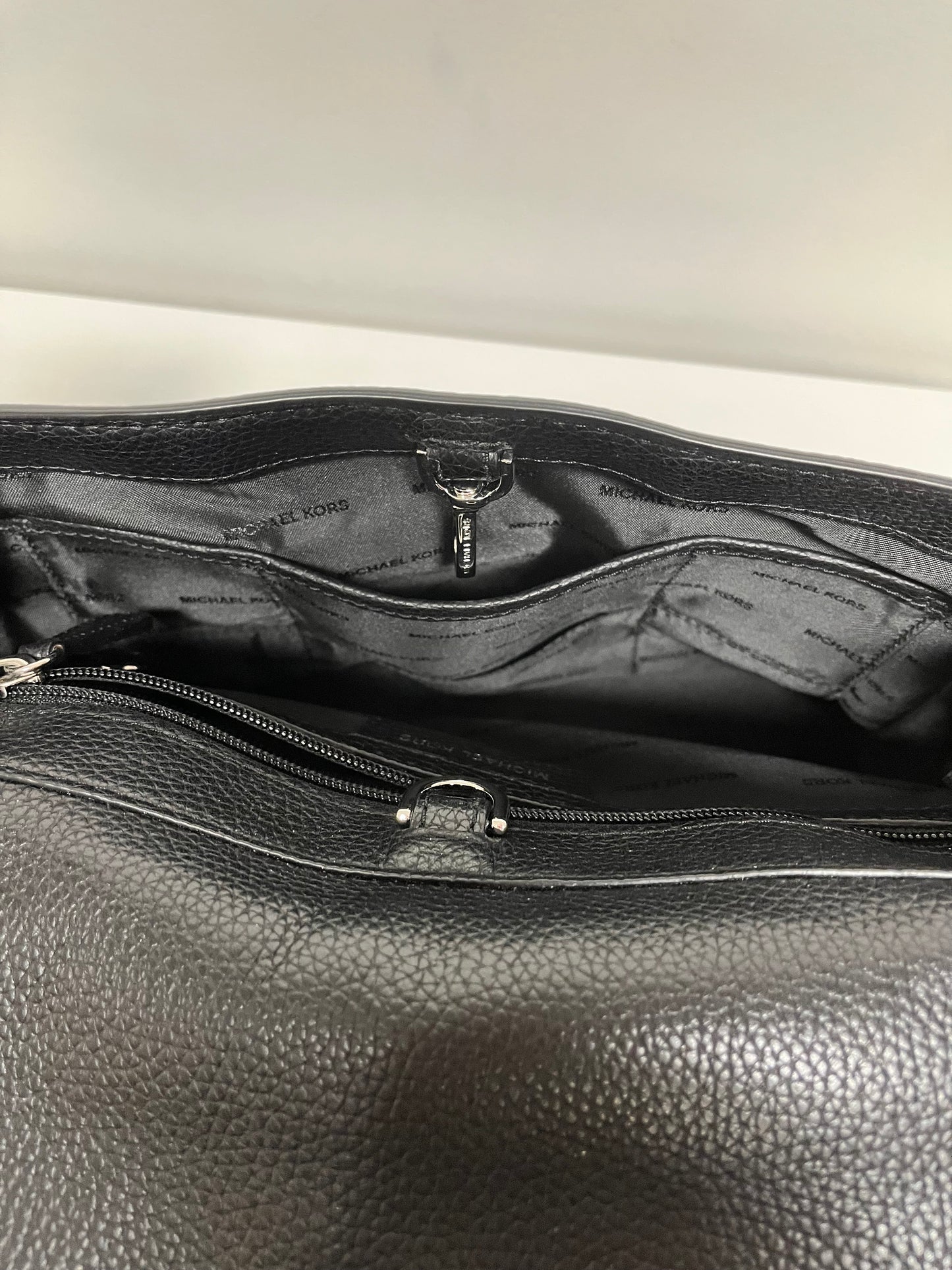 Michael Kors Handbag Black & Silver Bristol Satchel Dome Studs Medium