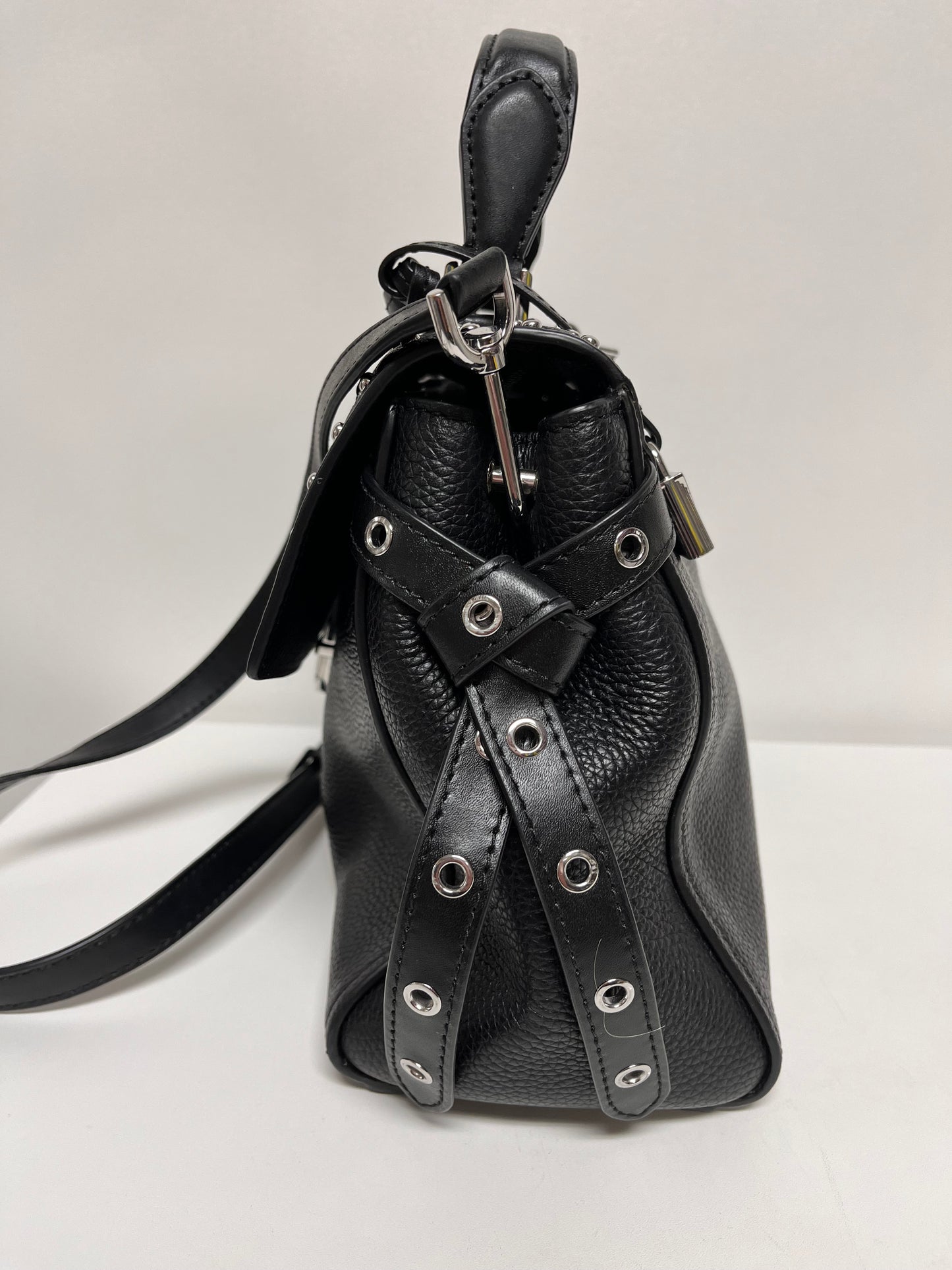 Michael Kors Handbag Black & Silver Bristol Satchel Dome Studs Medium