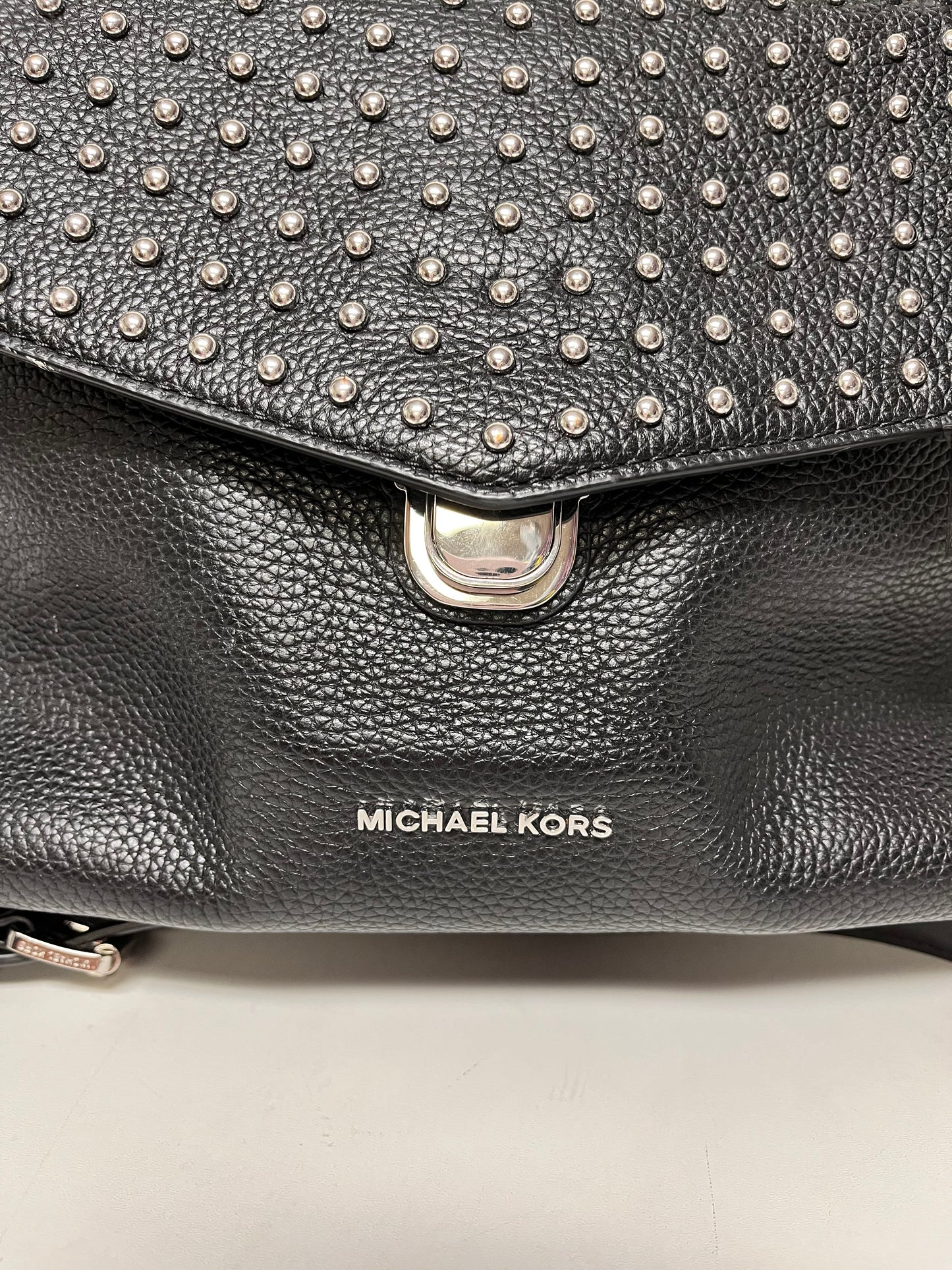 Michael Kors Handbag Black & Silver Bristol Satchel Dome Studs Medium