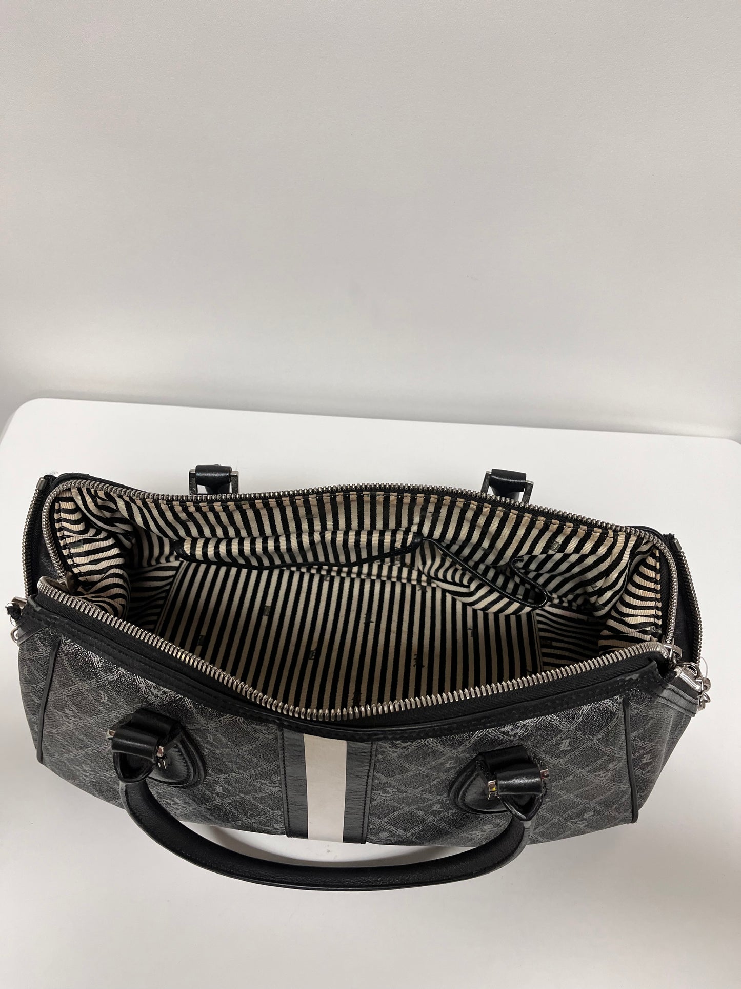 L.A.M.B Handbag Gray Signature Greenwood Satchel By Gwen Stefani