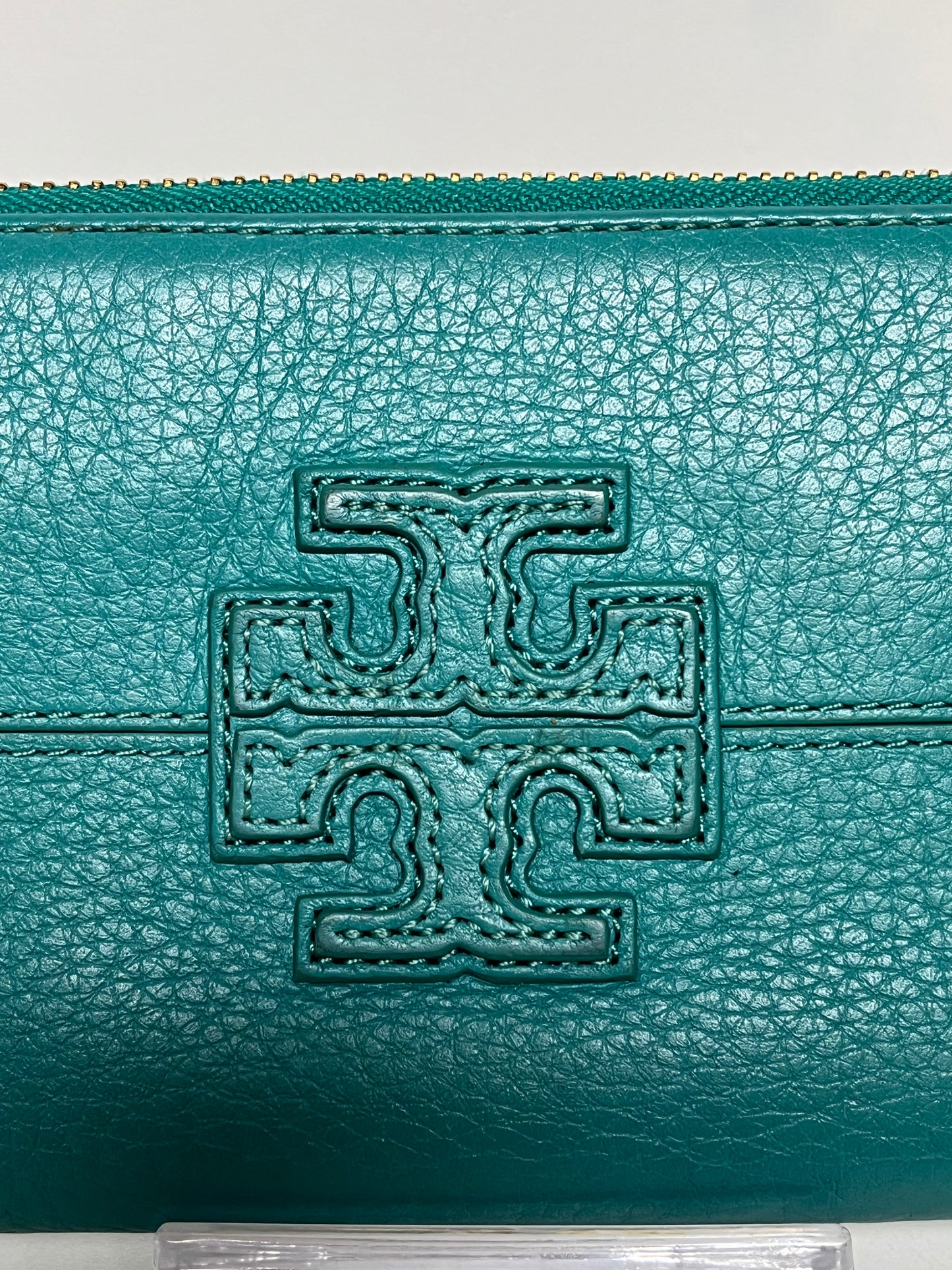 Tory Burch Wallet Teal Zip Around Logo