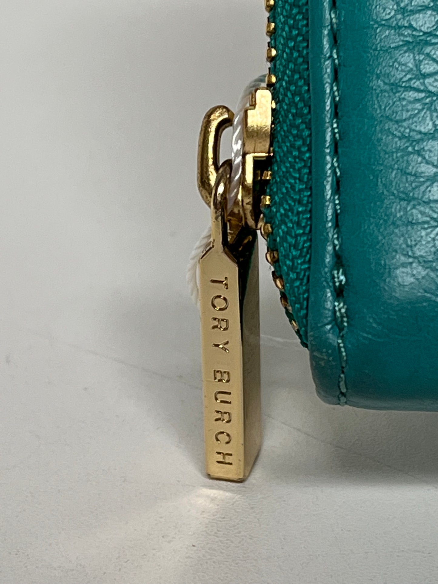 Tory Burch Wallet Teal Zip Around Logo