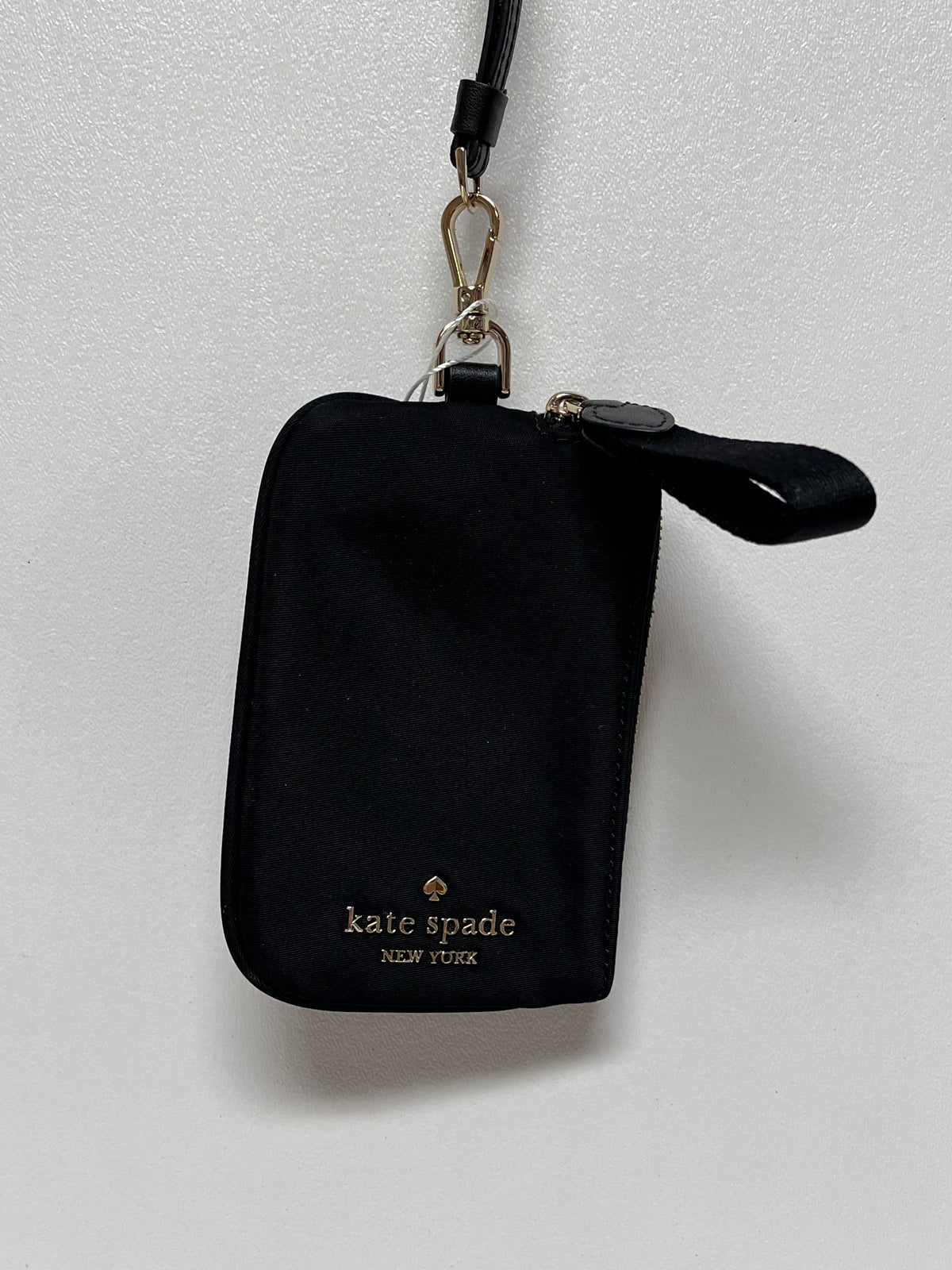 Kate Spade Card Holder Black Nylon Chelsea Lanyard