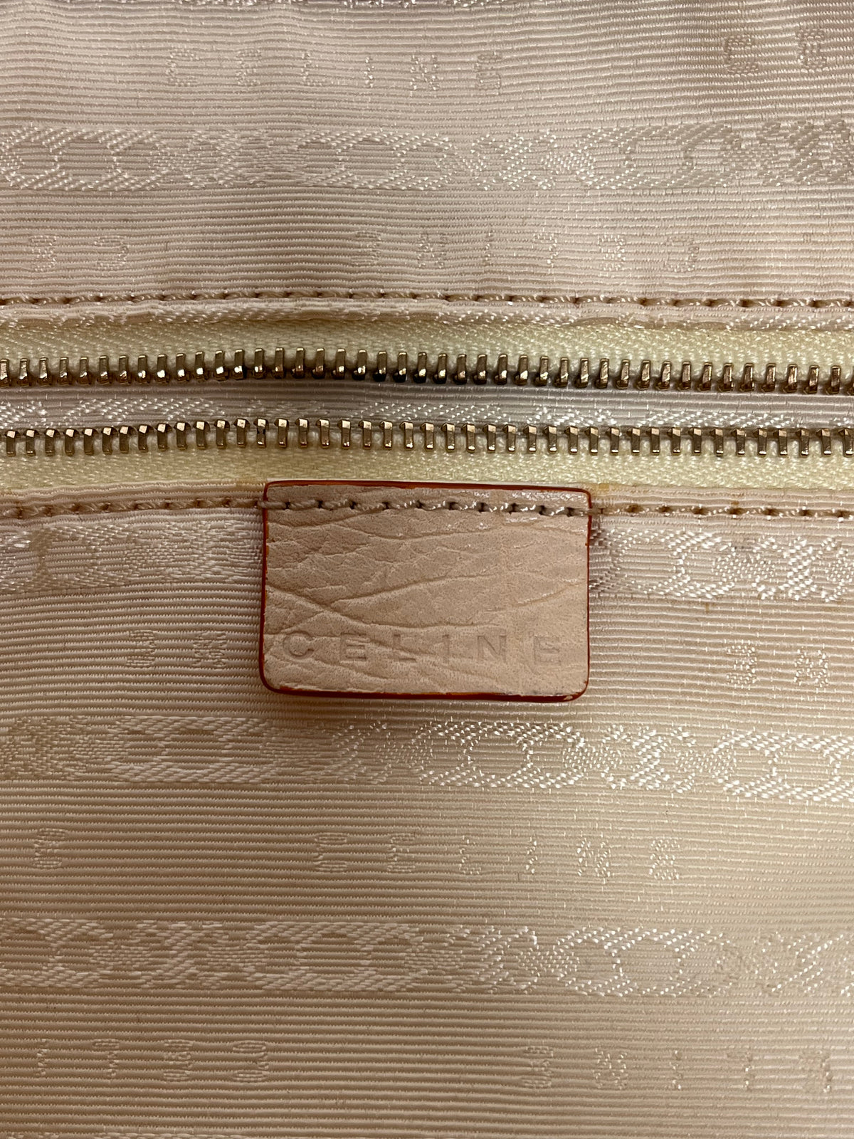 Celine Handbag Orange Vintage Canvas Triomphe Pleated Tassel Y2K