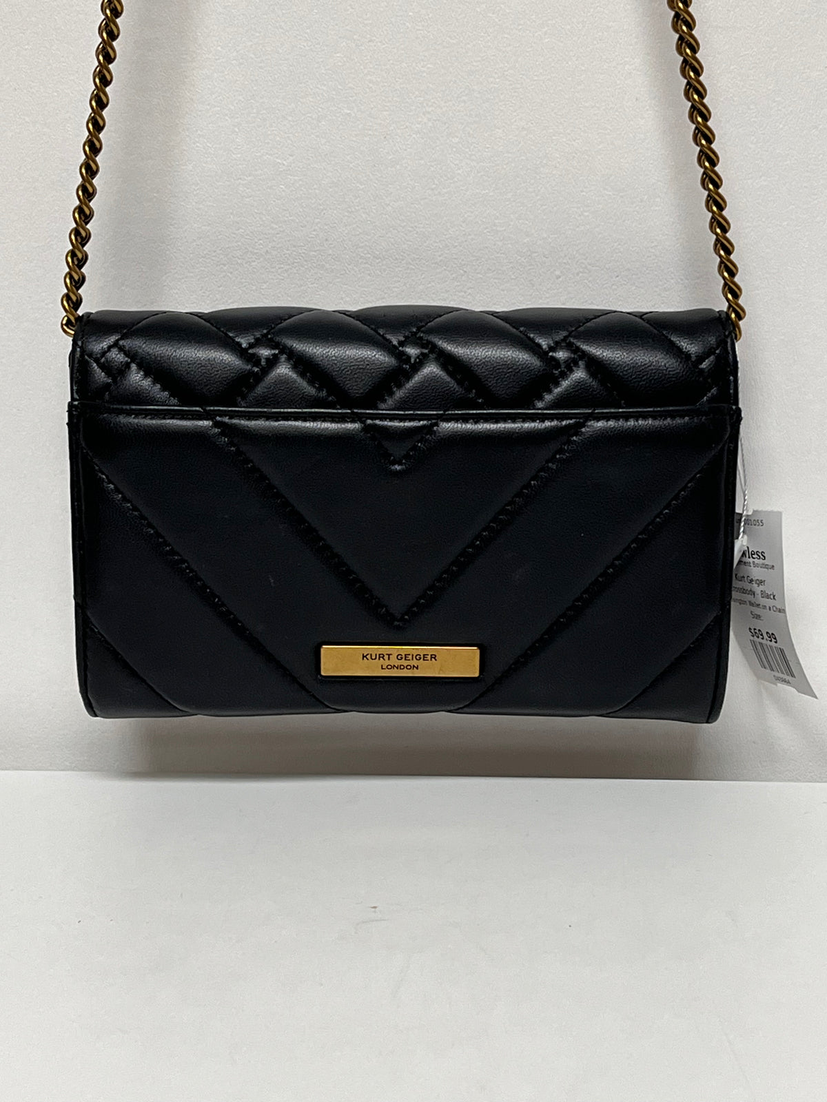Kurt Geiger Crossbody Black Kensington Wallet on a Chain