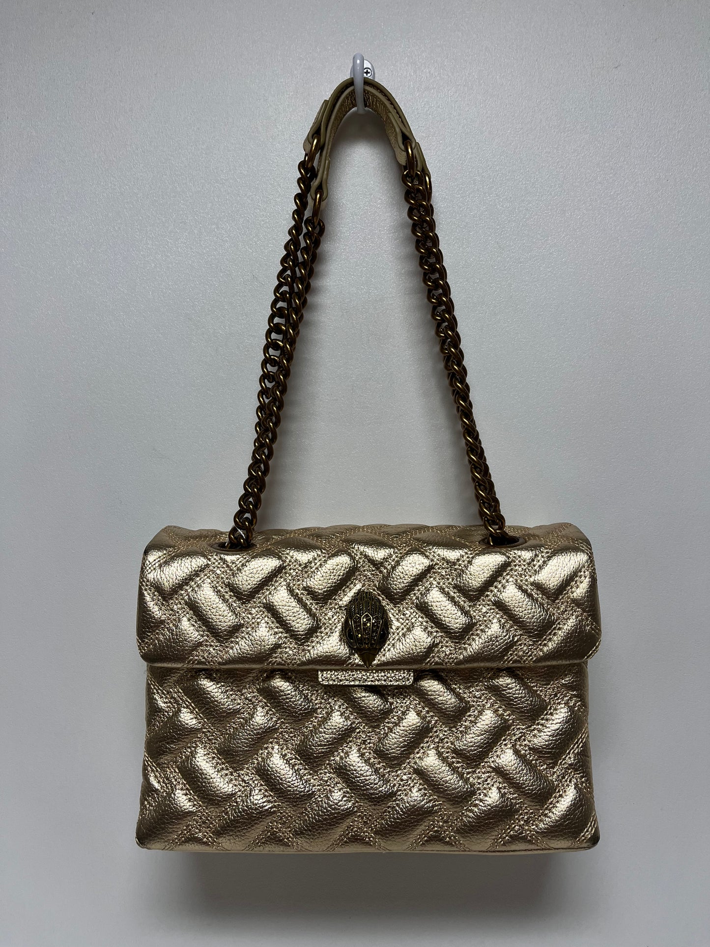 Kurt Geiger Handbag Gold Quilted Convertible