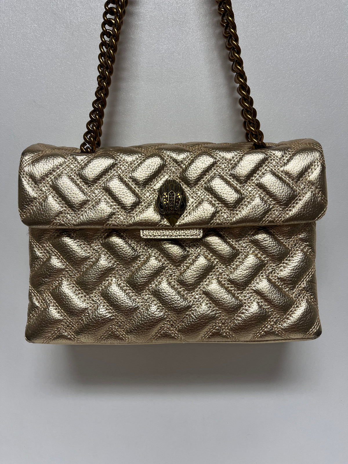 Kurt Geiger Handbag Gold Quilted Convertible
