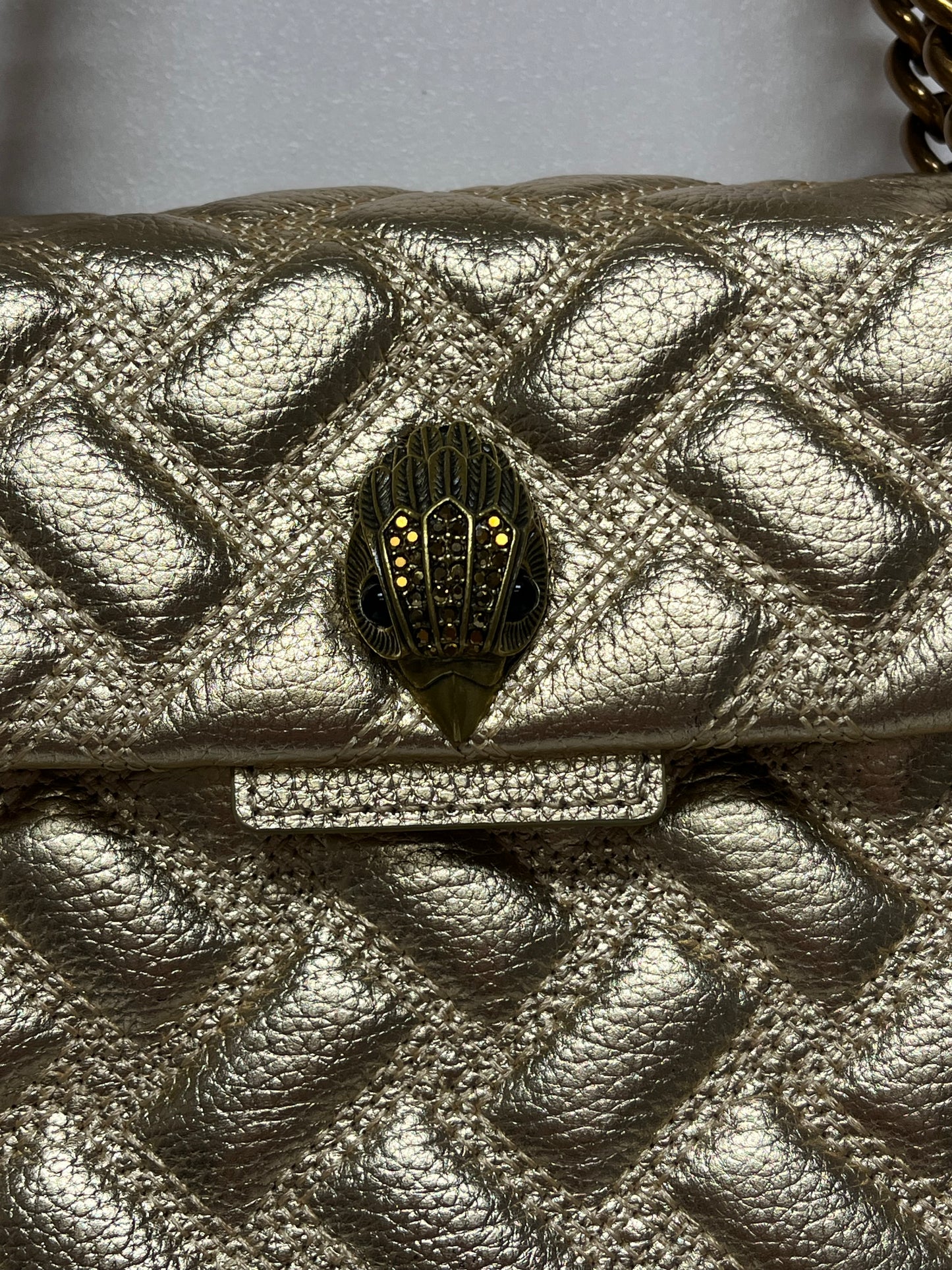 Kurt Geiger Handbag Gold Quilted Convertible