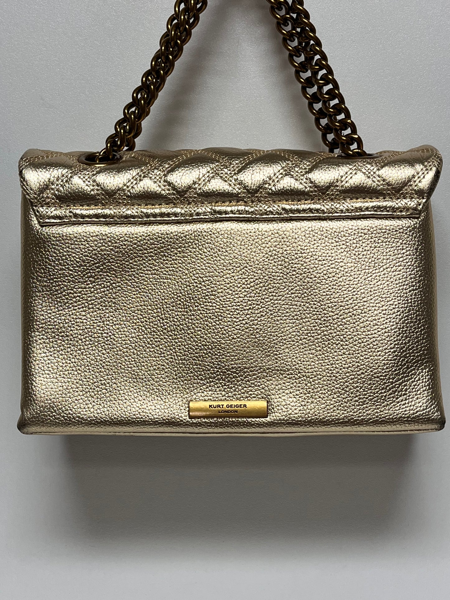 Kurt Geiger Handbag Gold Quilted Convertible
