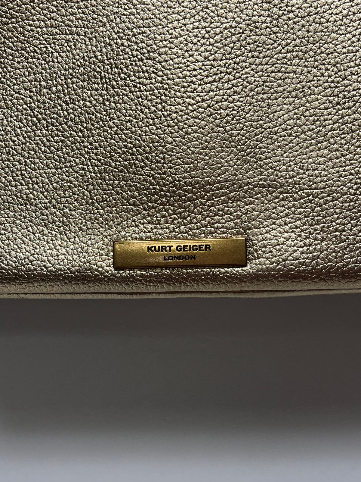 Kurt Geiger Handbag Gold Quilted Convertible