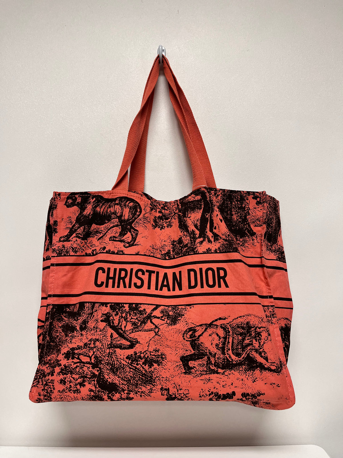 Christian Dior Tote Bag Pink Wardujuy Diorivera Jungle Canvas