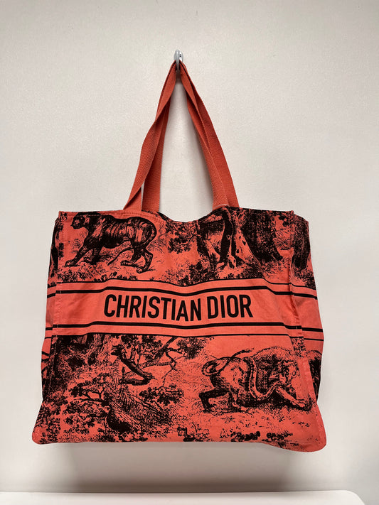 Christian Dior Tote Bag Pink Wardujuy Diorivera Jungle Canvas