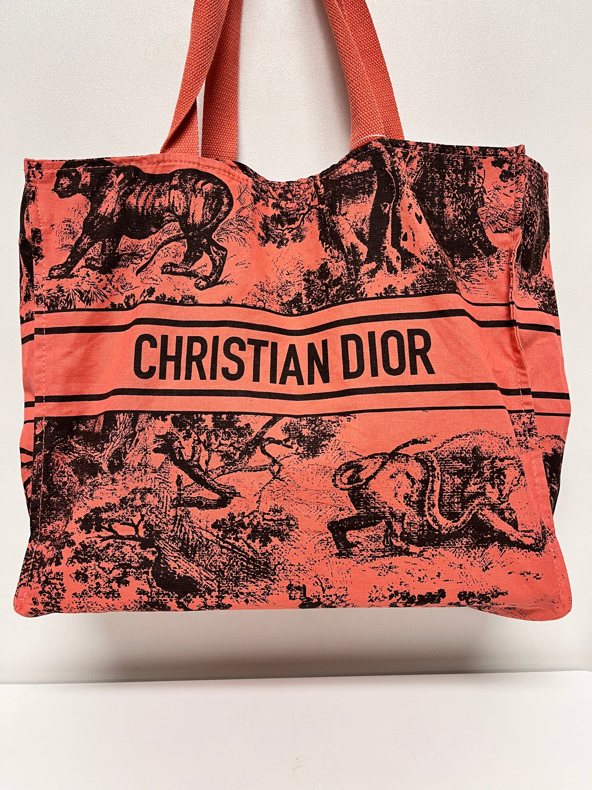 Christian Dior Tote Bag Pink Wardujuy Diorivera Jungle Canvas
