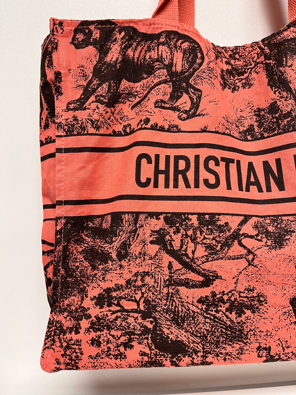 Christian Dior Tote Bag Pink Wardujuy Diorivera Jungle Canvas