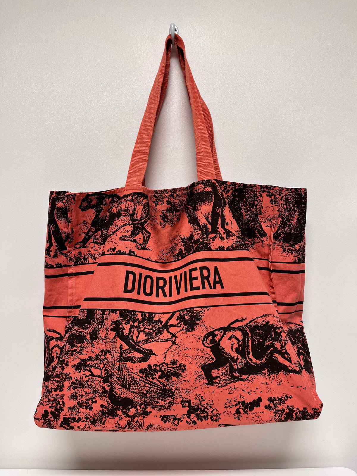 Christian Dior Tote Bag Pink Wardujuy Diorivera Jungle Canvas