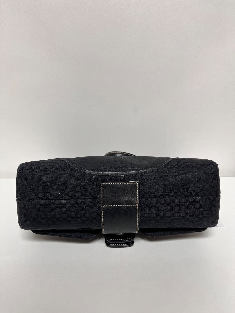 Coach Handbag Black Vintage Soho Signature Y2K Flap Buckle 2005 1463