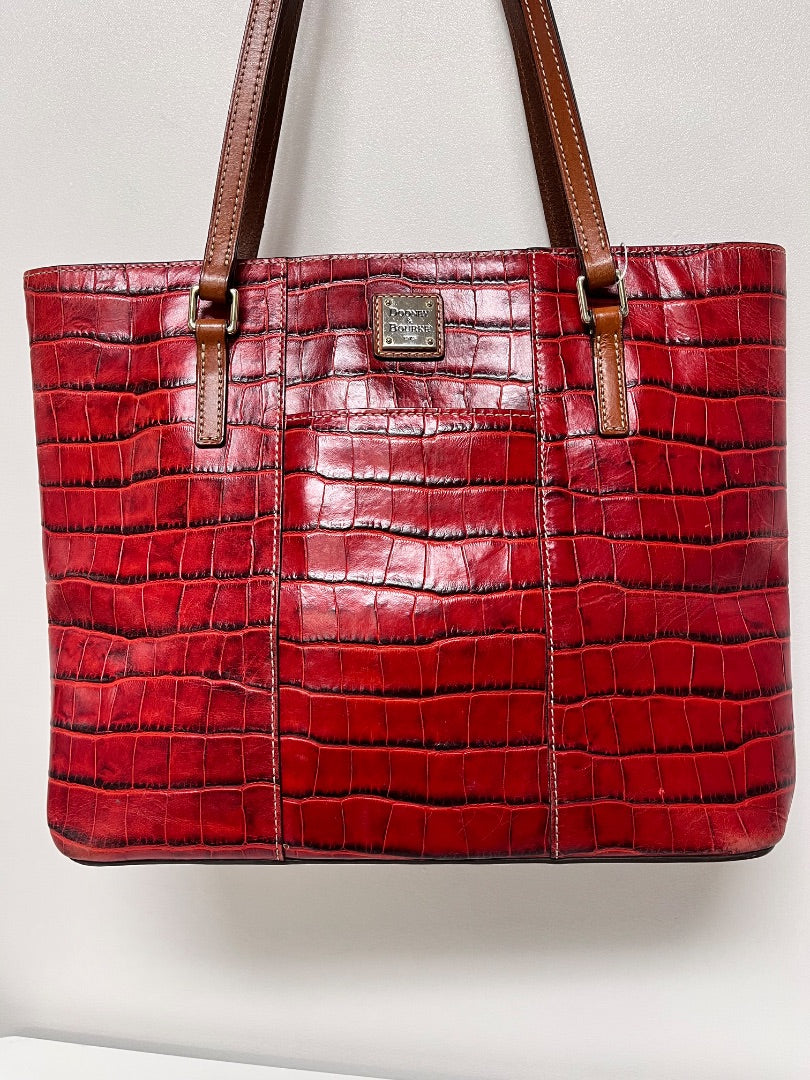 Dooney & Bourke Handbag Red Crocodile Embossed Tote