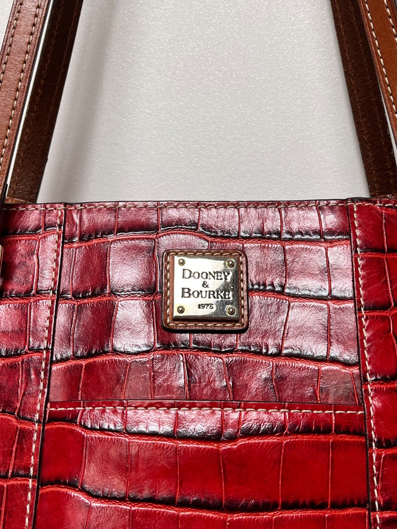 Dooney & Bourke Handbag Red Crocodile Embossed Tote