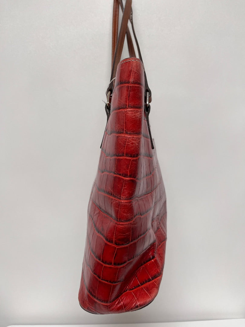 Dooney & Bourke Handbag Red Crocodile Embossed Tote