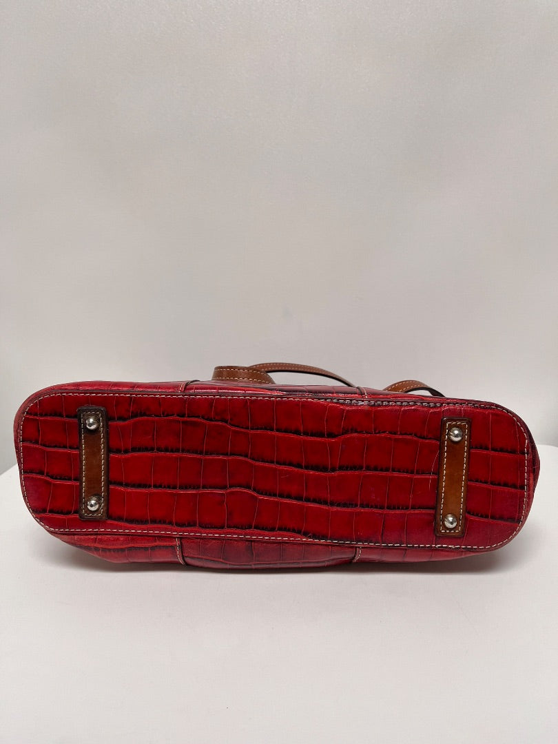 Dooney & Bourke Handbag Red Crocodile Embossed Tote