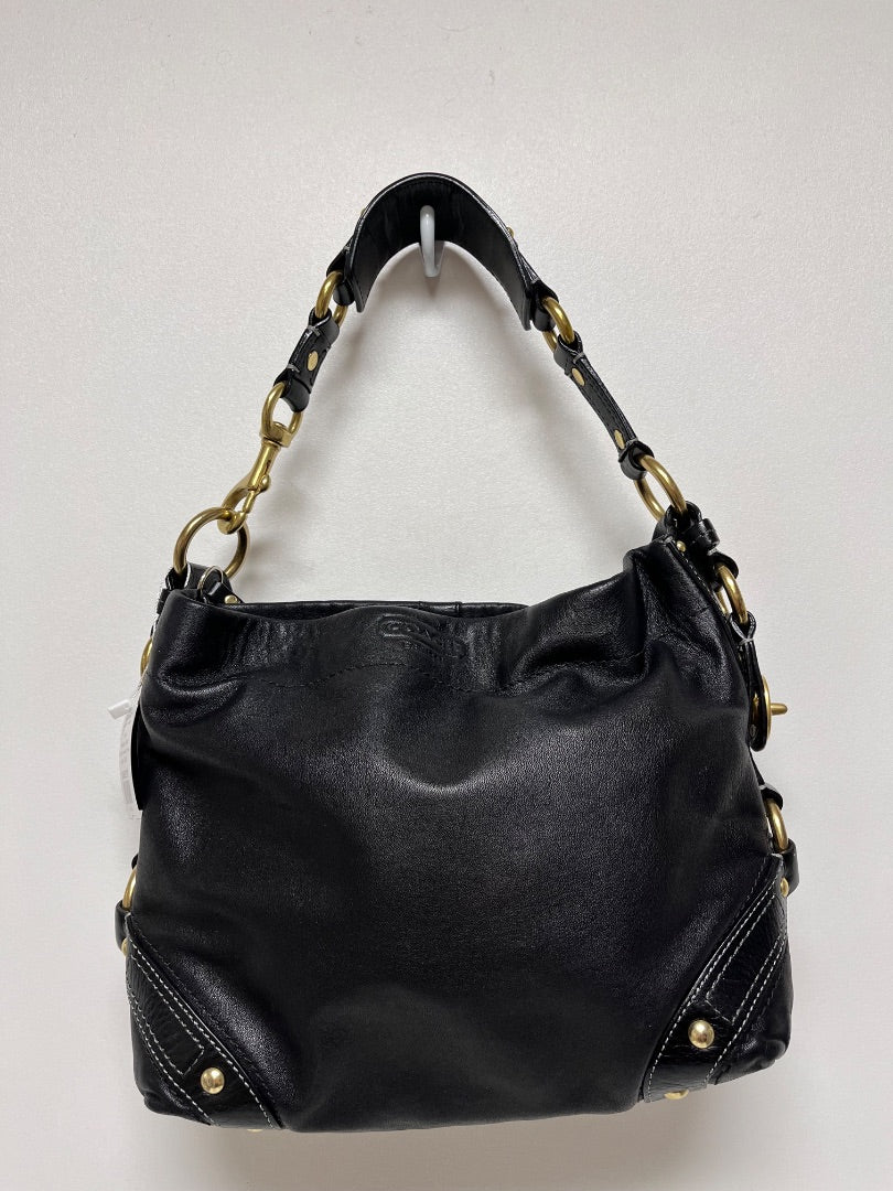 Coach Handbag Black Carly Hobo Vintage 2007 Brass 10615
