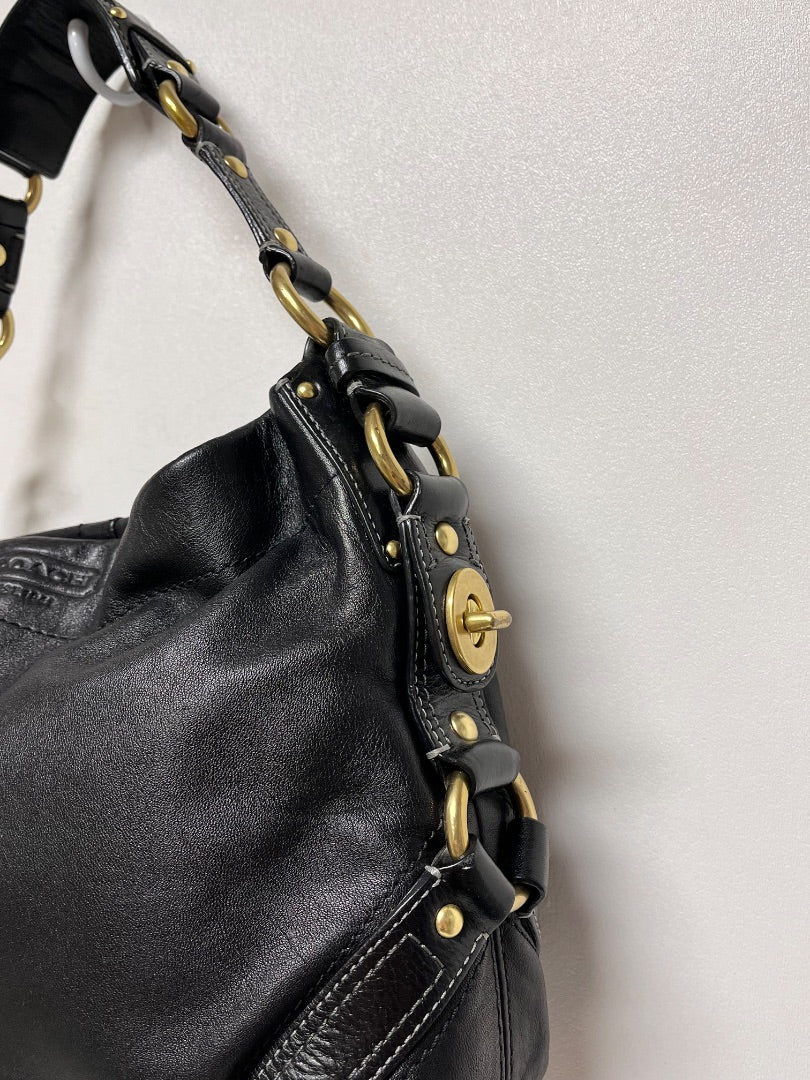 Coach Handbag Black Carly Hobo Vintage 2007 Brass 10615