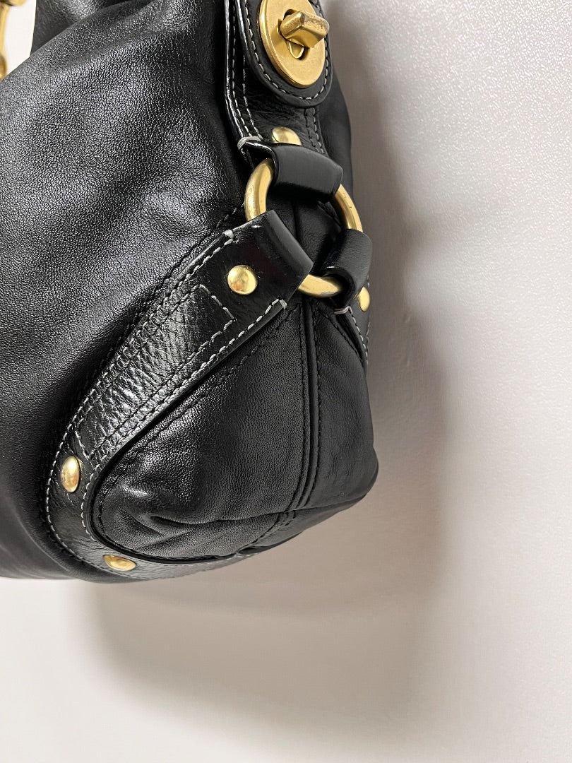 Coach Handbag Black Carly Hobo Vintage 2007 Brass 10615
