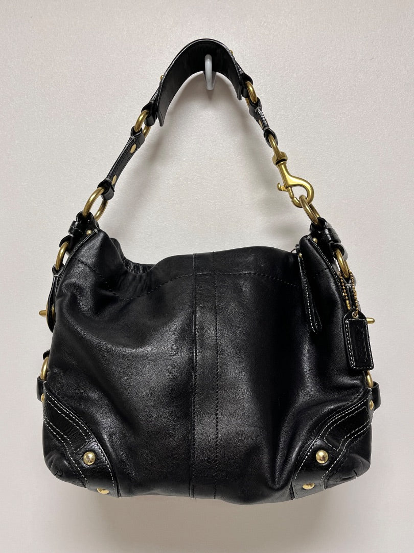 Coach Handbag Black Carly Hobo Vintage 2007 Brass 10615