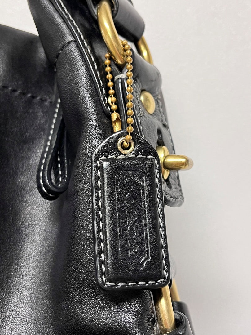 Coach Handbag Black Carly Hobo Vintage 2007 Brass 10615