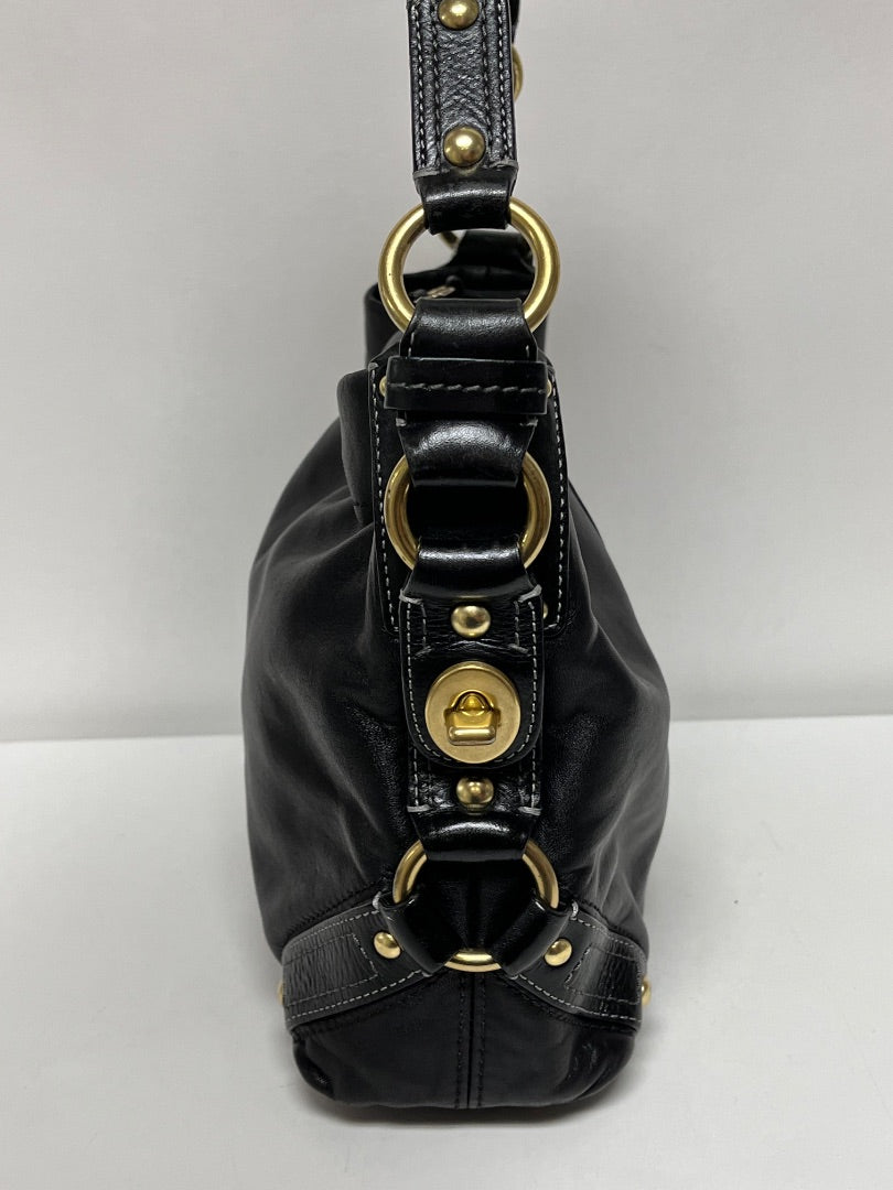 Coach Handbag Black Carly Hobo Vintage 2007 Brass 10615