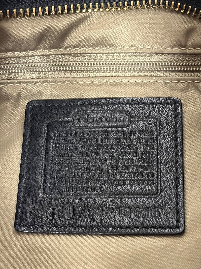 Coach Handbag Black Carly Hobo Vintage 2007 Brass 10615