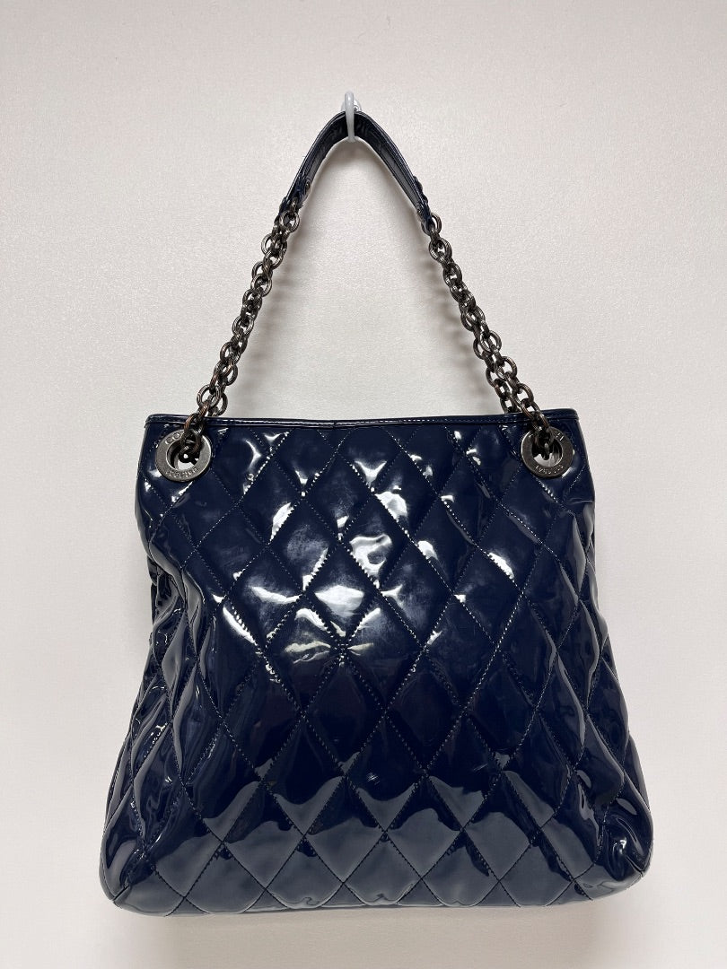 Coach Handbag Navy Patent Leather Poppy Liquid Glass 2011 18673
