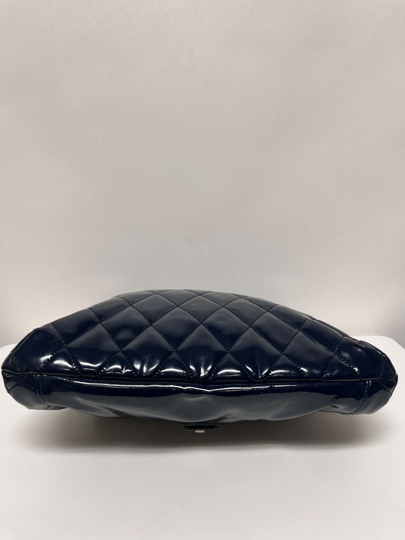 Coach Handbag Navy Patent Leather Poppy Liquid Glass 2011 18673