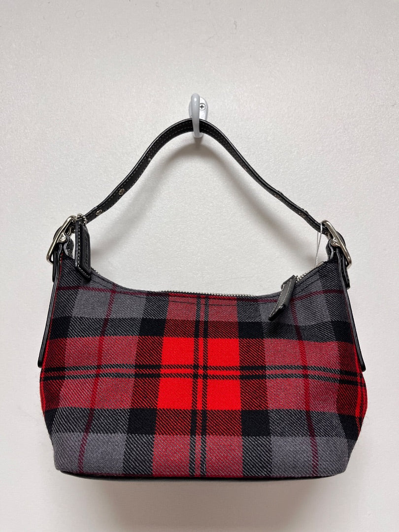 Coach Handbag Red & Black Hampton Tartan Plaid Demi Vintage 2001 8326