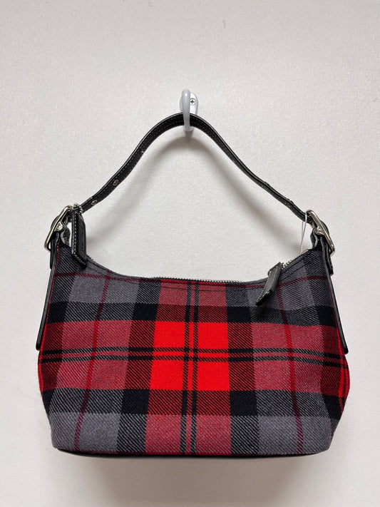 Coach Handbag Red & Black Hampton Tartan Plaid Demi Vintage 2001 8326