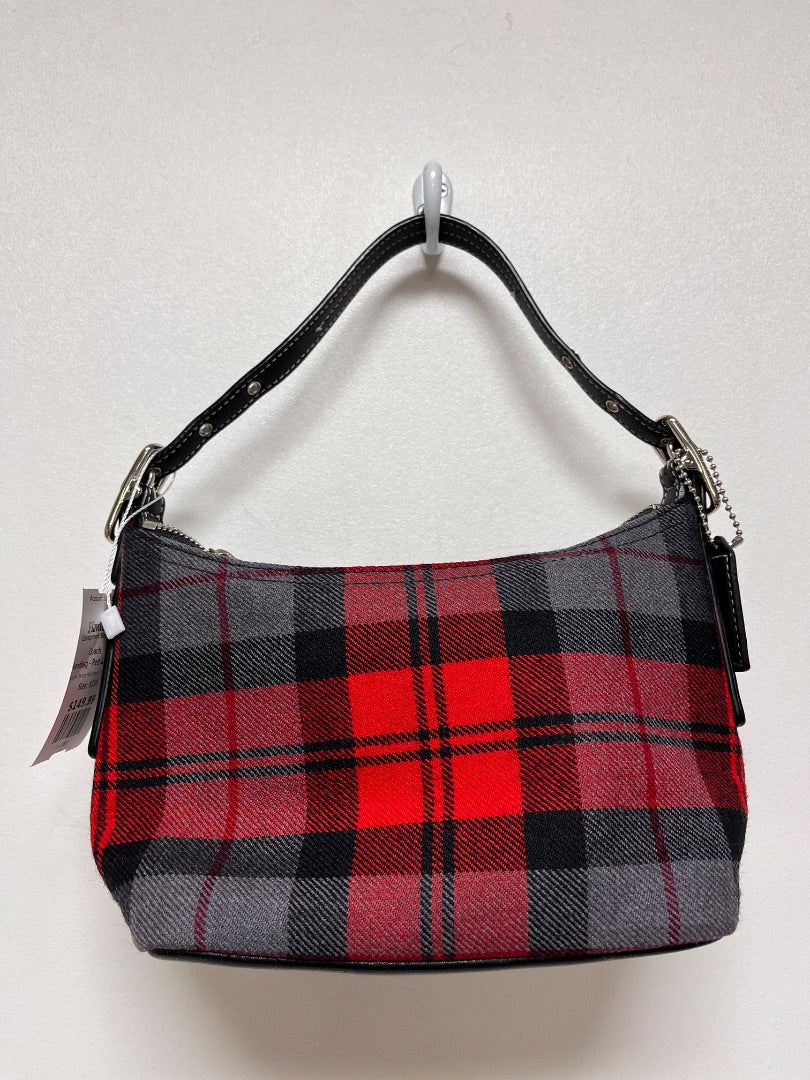 Coach Handbag Red & Black Hampton Tartan Plaid Demi Vintage 2001 8326
