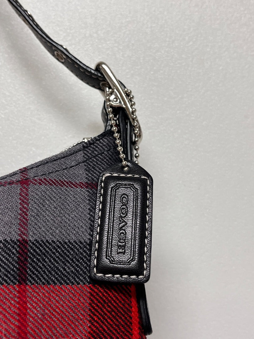Coach Handbag Red & Black Hampton Tartan Plaid Demi Vintage 2001 8326