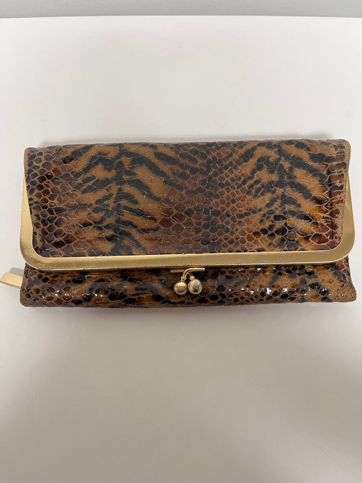 HOBO Wallet Brown Lauren Snakeskin (as is corners)