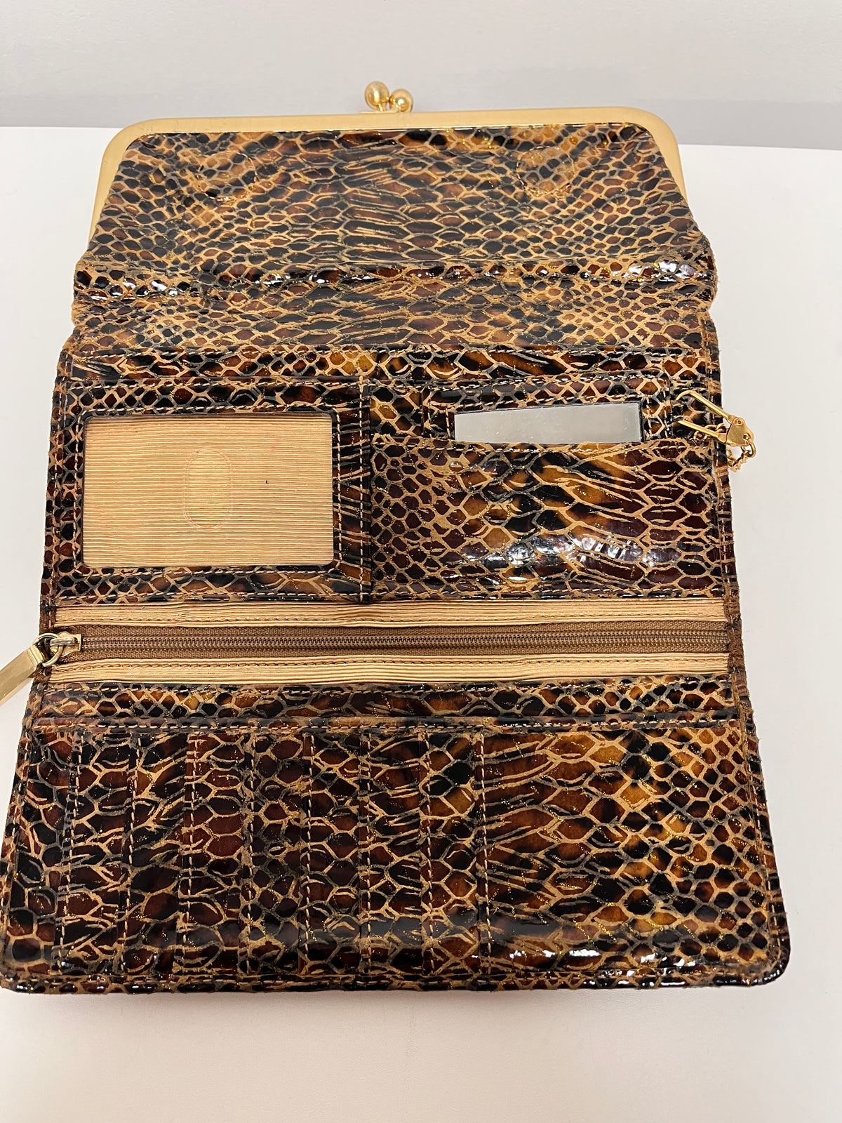 HOBO Wallet Brown Lauren Snakeskin (as is corners)