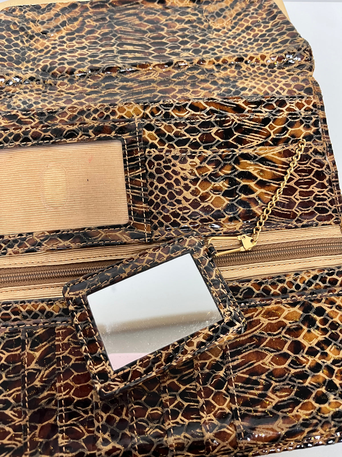 HOBO Wallet Brown Lauren Snakeskin (as is corners)