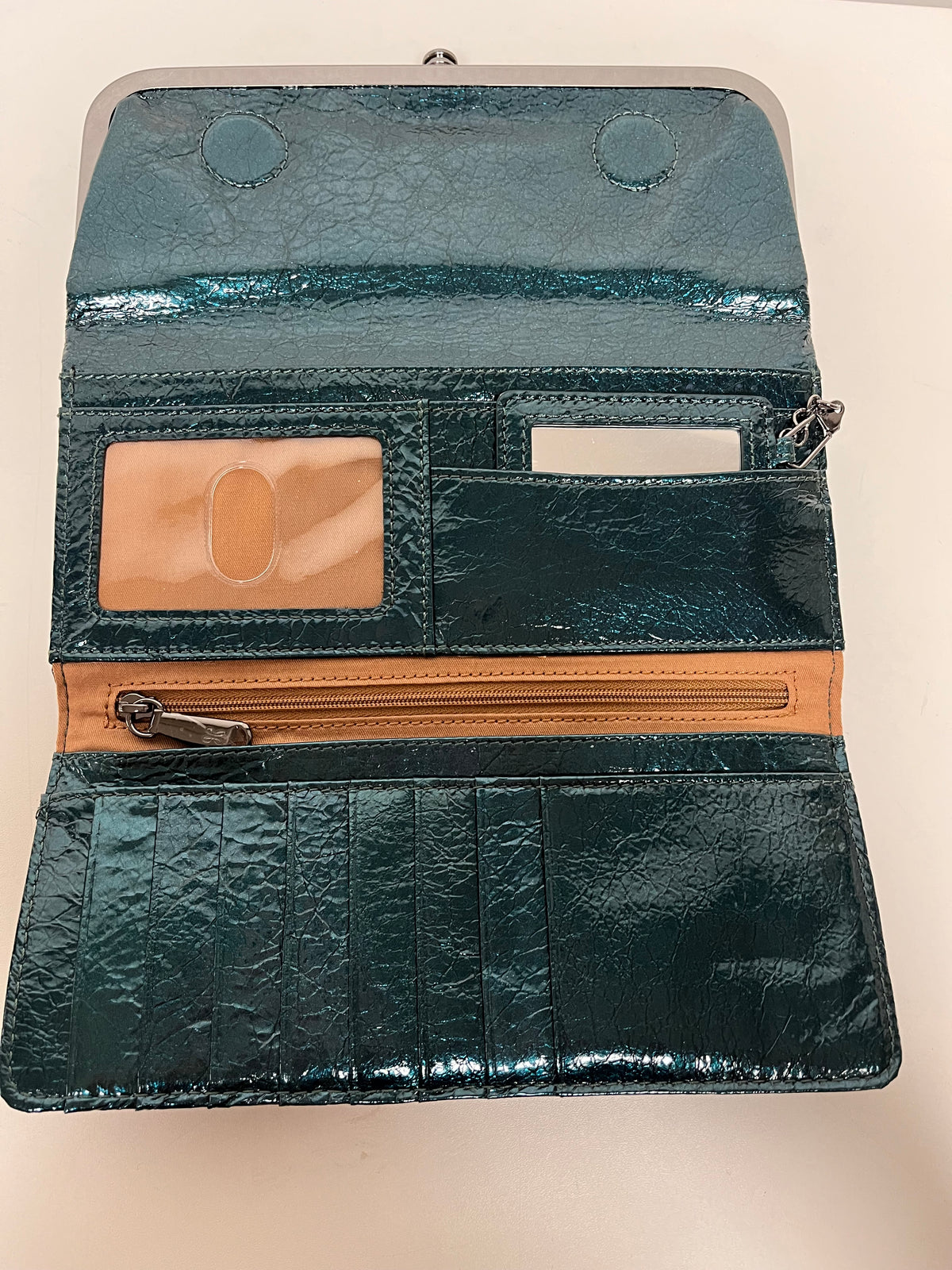HOBO Wallet Green Rachel Continental Spruce Patent