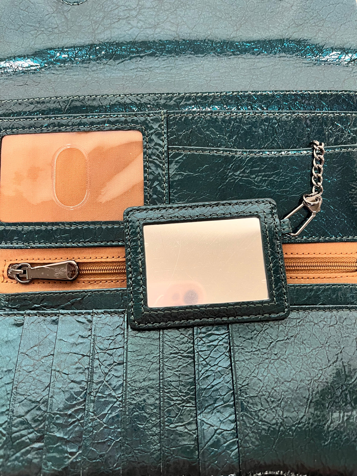 HOBO Wallet Green Rachel Continental Spruce Patent