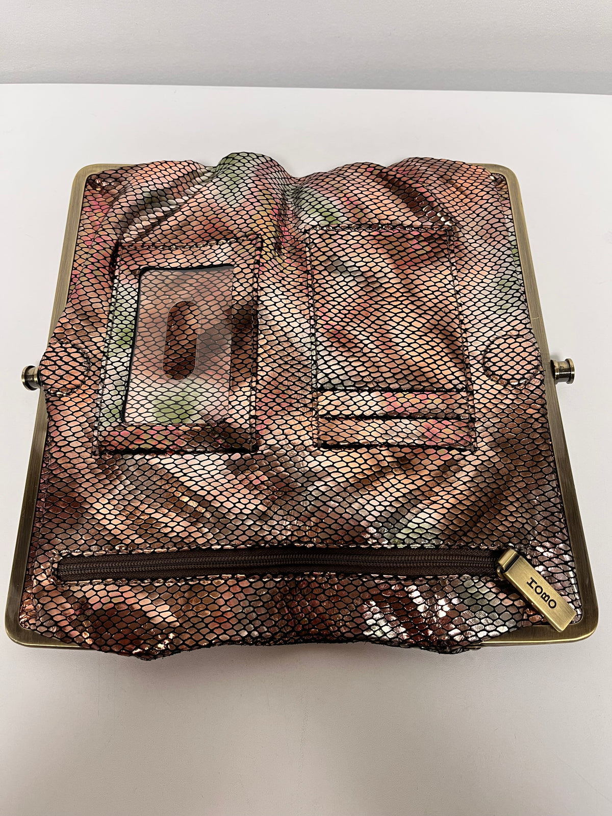 HOBO Wallet Copper Lauren Shimmering Snakeskin