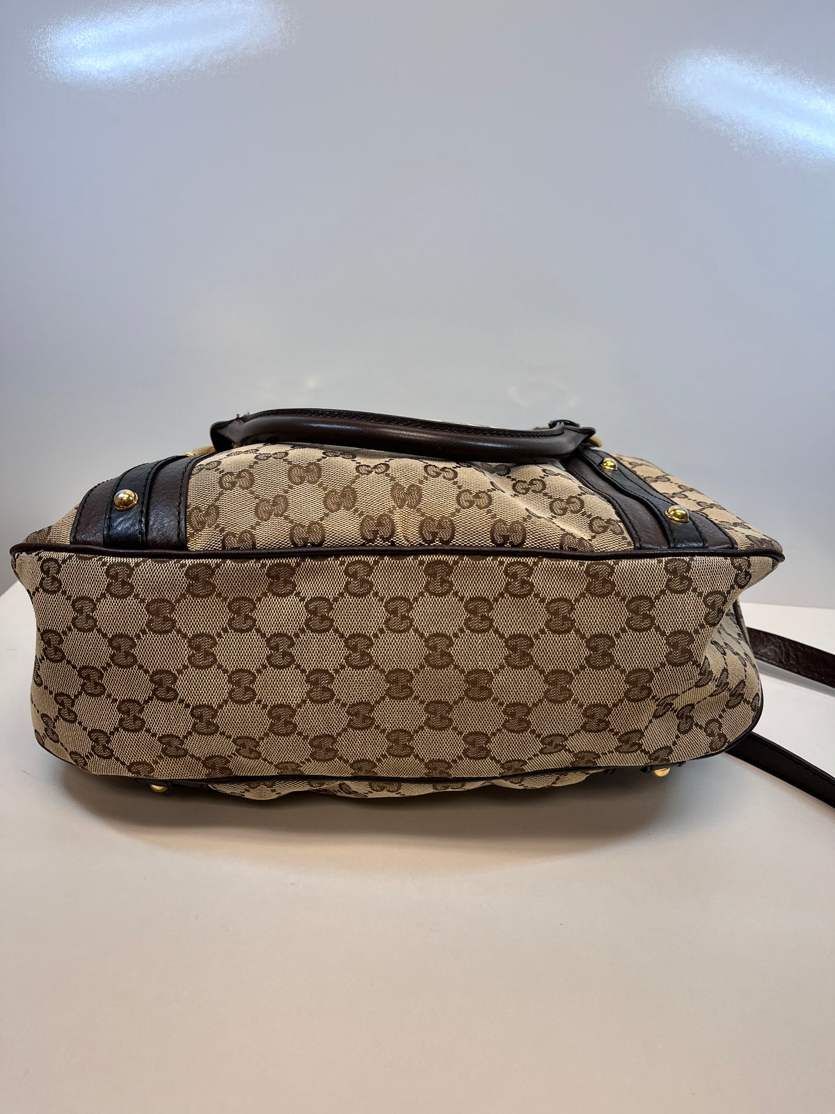 Gucci Handbag Brown & Black GG Canvas Shoulder Bag