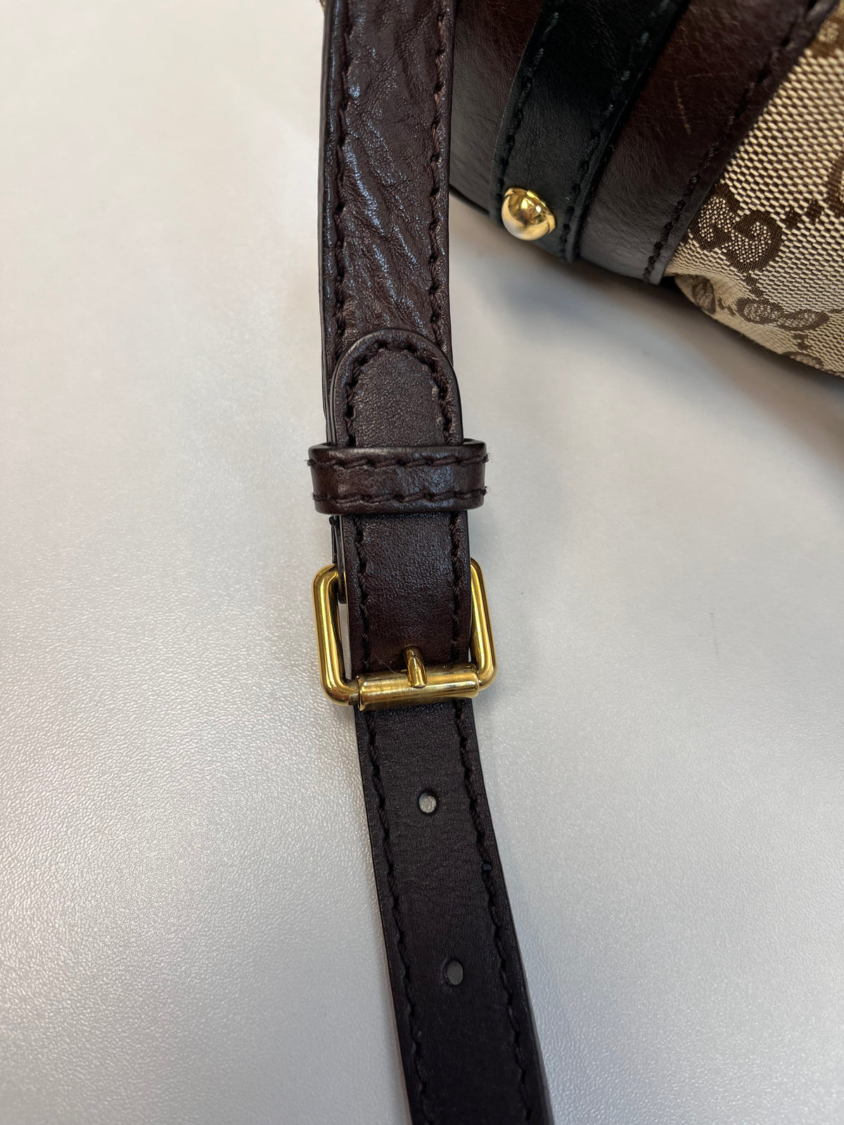 Gucci Handbag Brown & Black GG Canvas Shoulder Bag