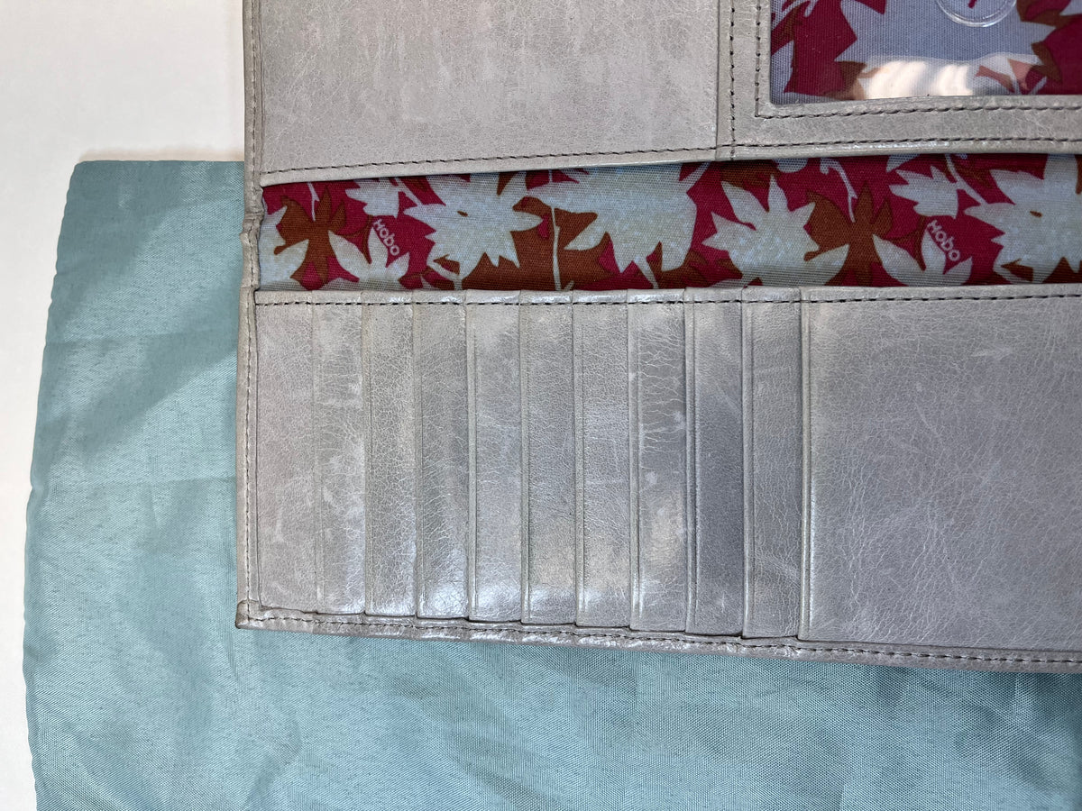 HOBO Wallet Gray Trifold Long (as is: discoloration)