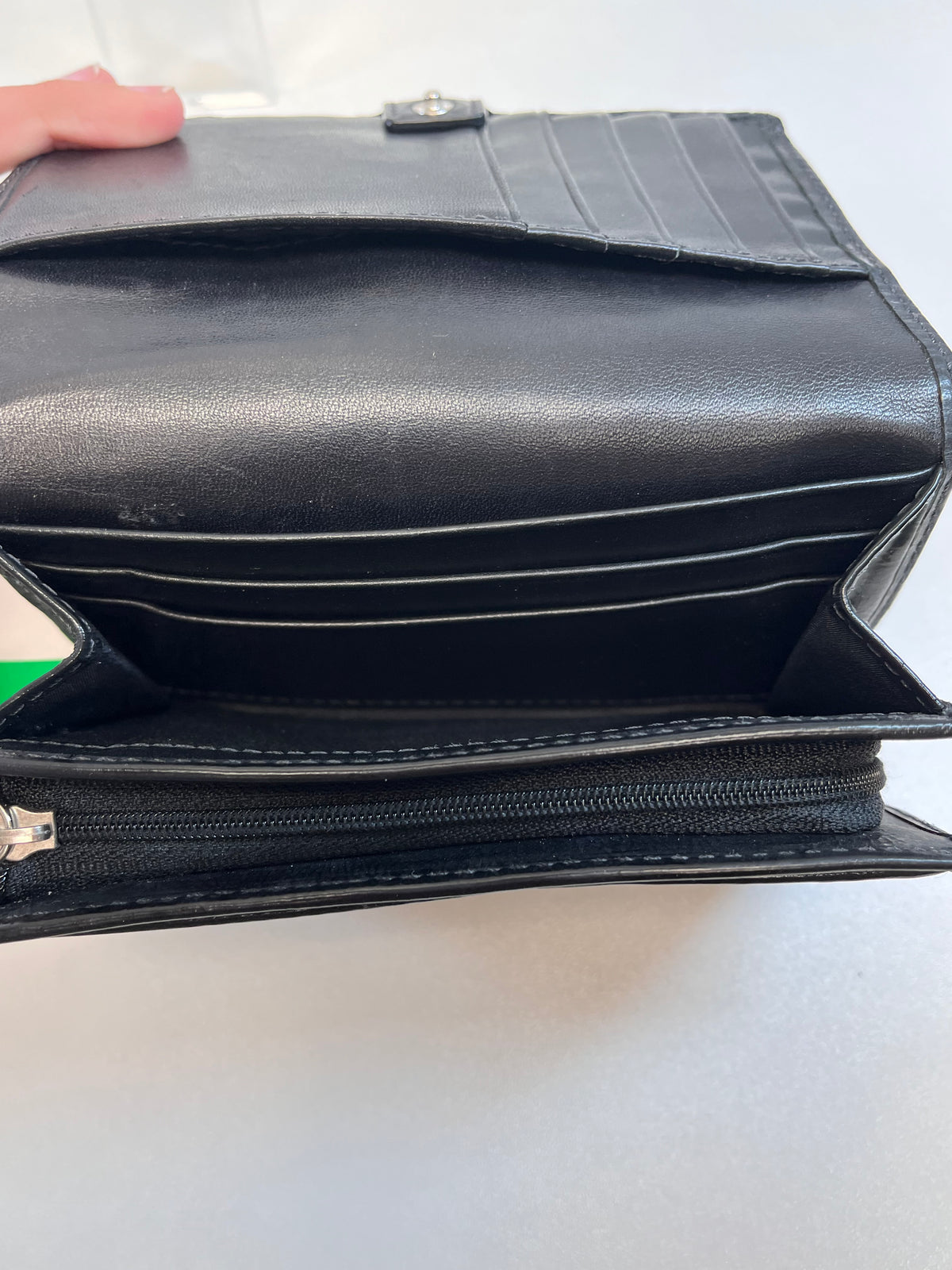 Coach Wallet Black Signature Trifold Y2K Ashley